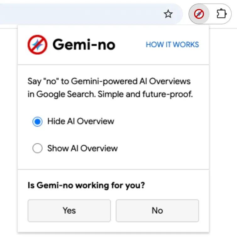 Gemi-no browser extension